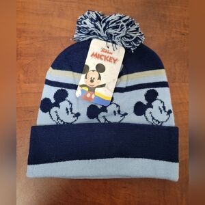 Disney Mickey Mouse Toddlers Beanie - Navy and Light Blue Nwt